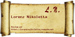 Lorenz Nikoletta névjegykártya