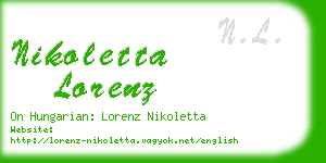 nikoletta lorenz business card
